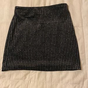Small Black and silver sparkle ASTR side zip mini skirt